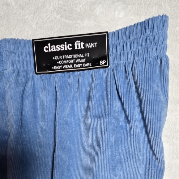 Alfred Dunner Womens Pants Powder Blue Corduroy Classic Fit Pull On Size 8P - Picture 11 of 16